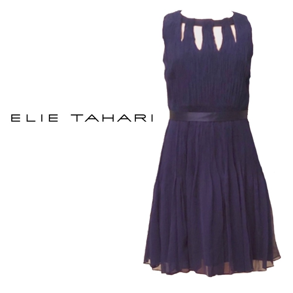 Elie Tahari Navy Blue Short Florence Dress NWT
